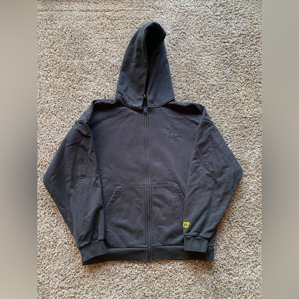 DREW HOUSE Unisex Oversized Mini Mascot Zip Up Hoodie - Smiley Face